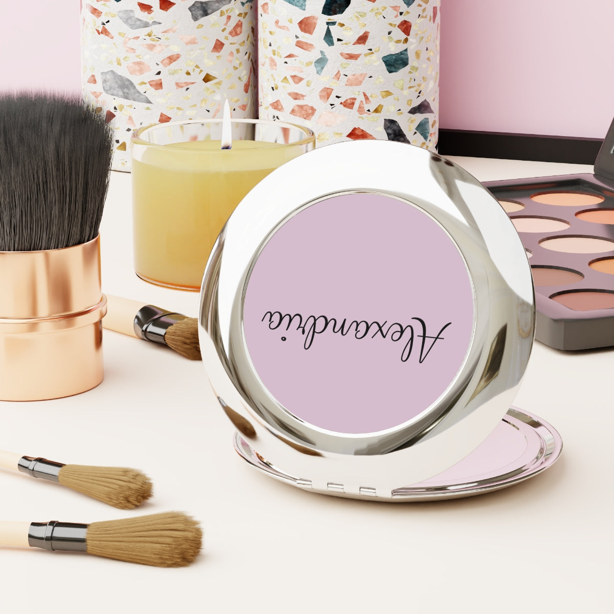 Gifts for Her| Personalized Compact Mirror – Perfect Travel Makeup Accessory