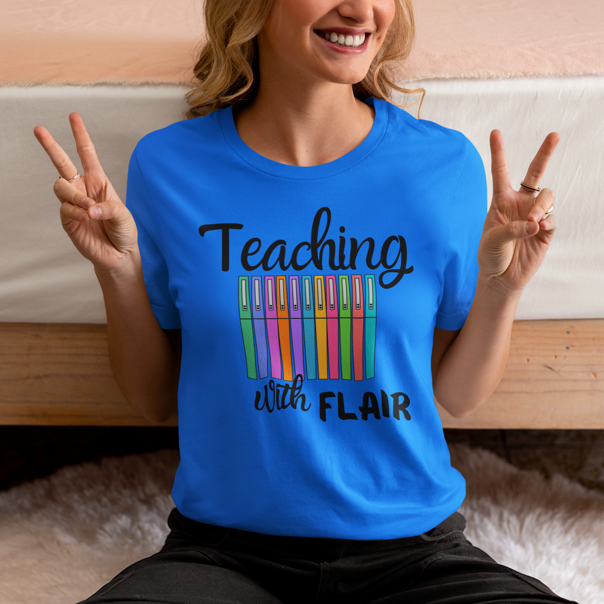 Get trendy with Teaching with Flair Tri-Blend Crew Tee - T-Shirt available at Good Gift Company. Grab yours for $22.55 today!