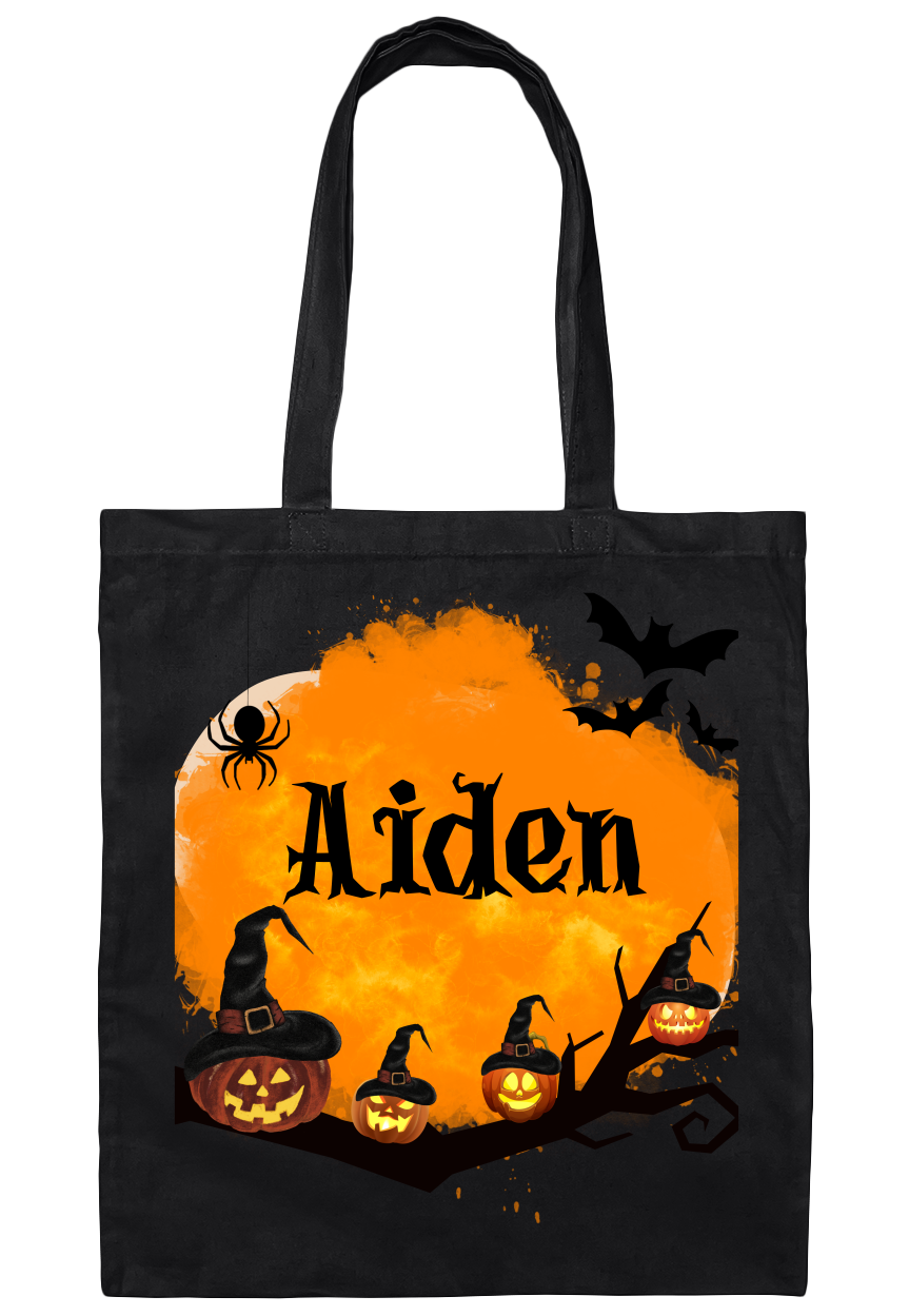 Personalized Trick or Treat Canvas Bag | Custom Halloween Tote for Kids