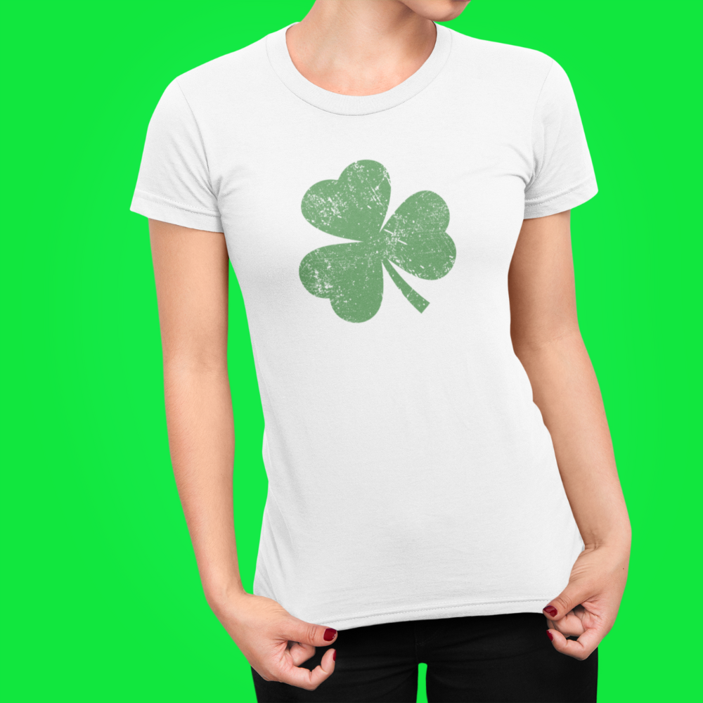 White/Tan Shamrock T-Shirt - Unisex St. Patrick's Day Tee 4U