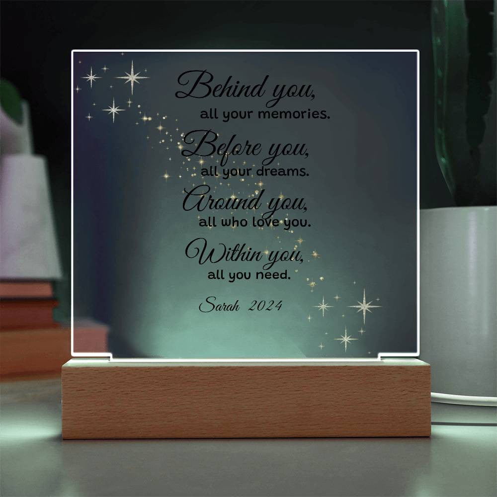 Get trendy with Graduation Inspiration Acrylic  PLaque and/or  Night Light -  available at Good Gift Company. Grab yours for $35.95 today!
