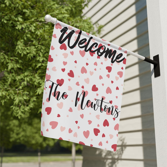 Personalized Valentine's Day Welcome Garden Banner - Stylish, Durable, and Perfect for Outdoor Decor