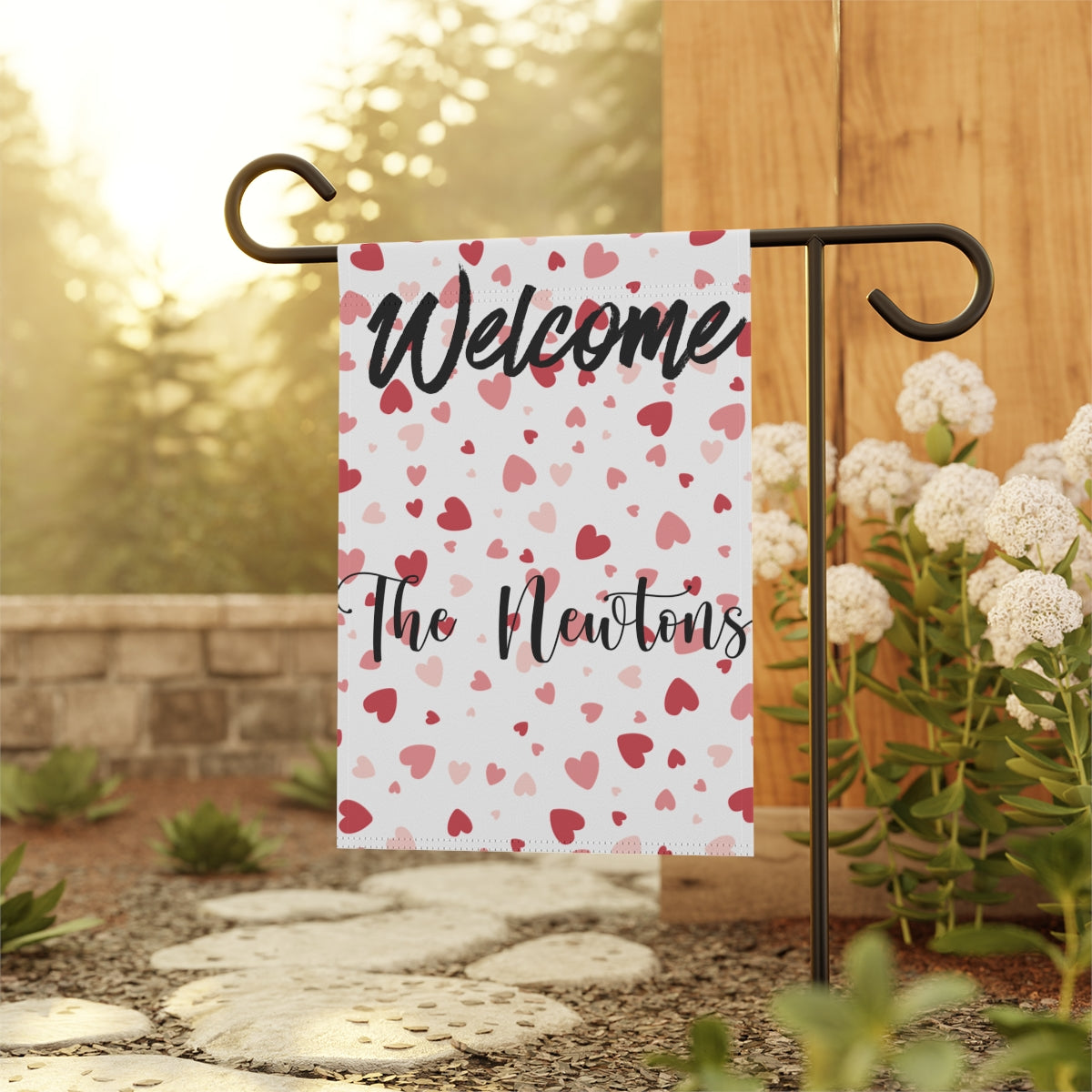 Personalized Valentine's Day Welcome Garden Banner - Stylish, Durable, and Perfect for Outdoor Decor