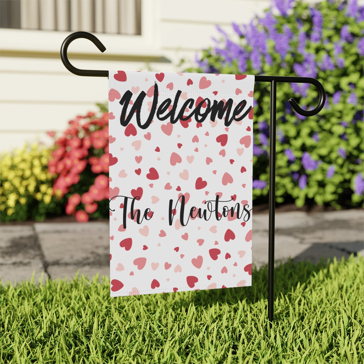 Personalized Valentine's Day Welcome Garden Banner - Stylish, Durable, and Perfect for Outdoor Decor