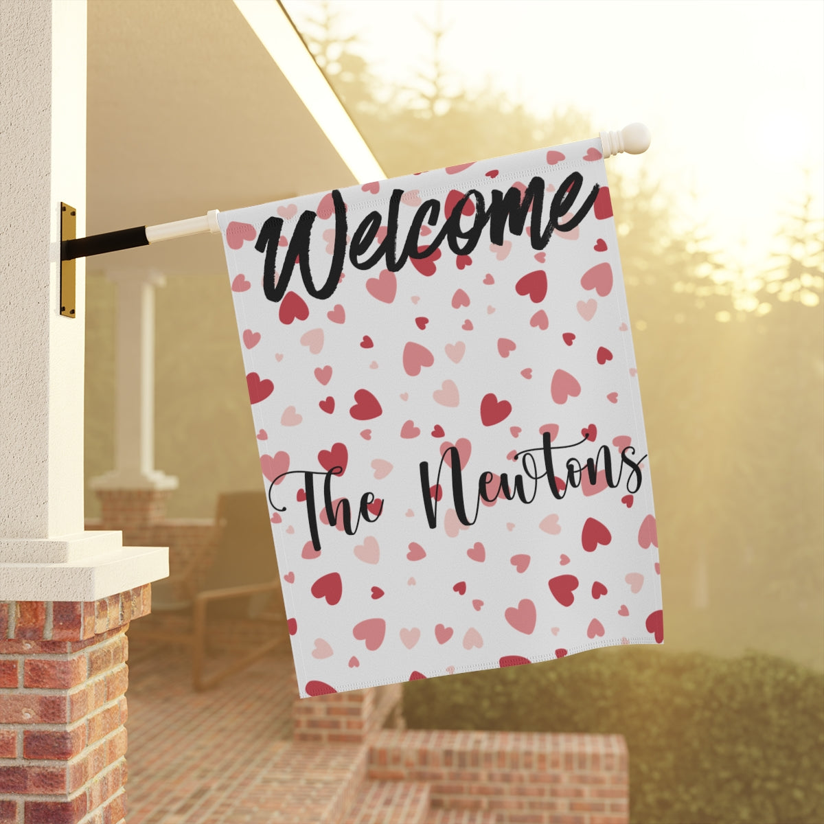 Personalized Valentine's Day Welcome Garden Banner - Stylish, Durable, and Perfect for Outdoor Decor