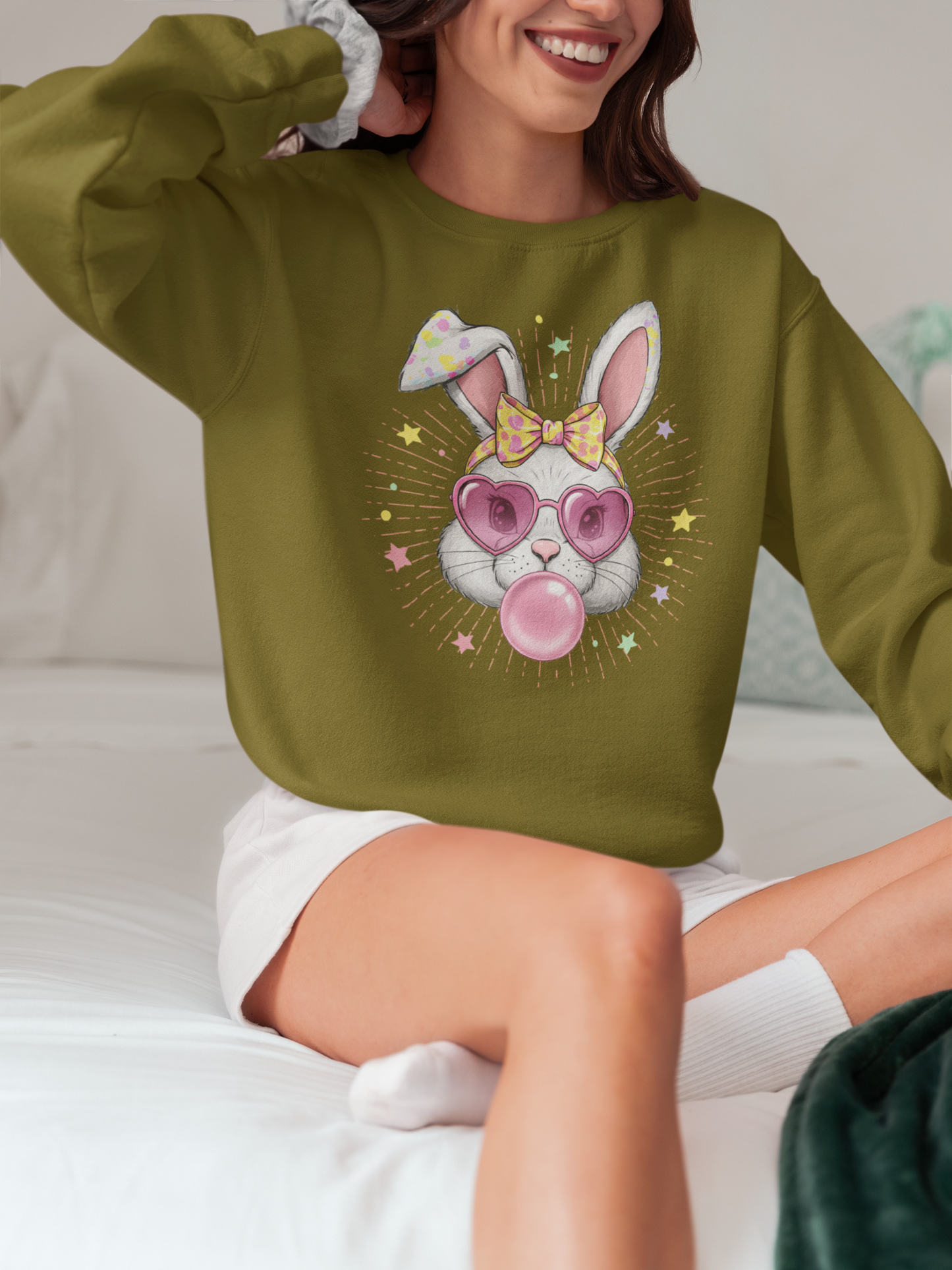 Coquette Bunny T-Shirt or Sweatshirt – Cute Easter Aesthetic