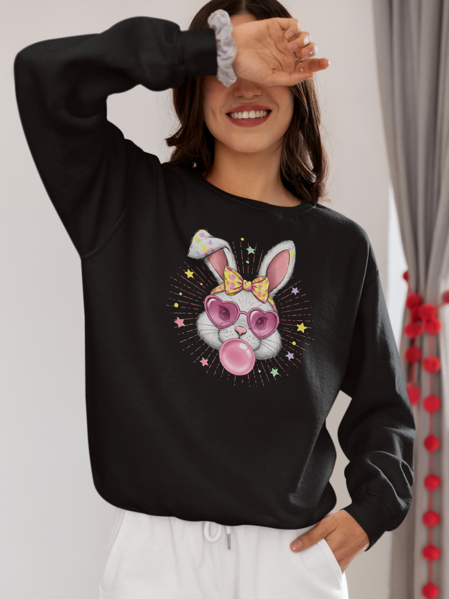 Coquette Bunny T-Shirt or Sweatshirt – Cute Easter Aesthetic