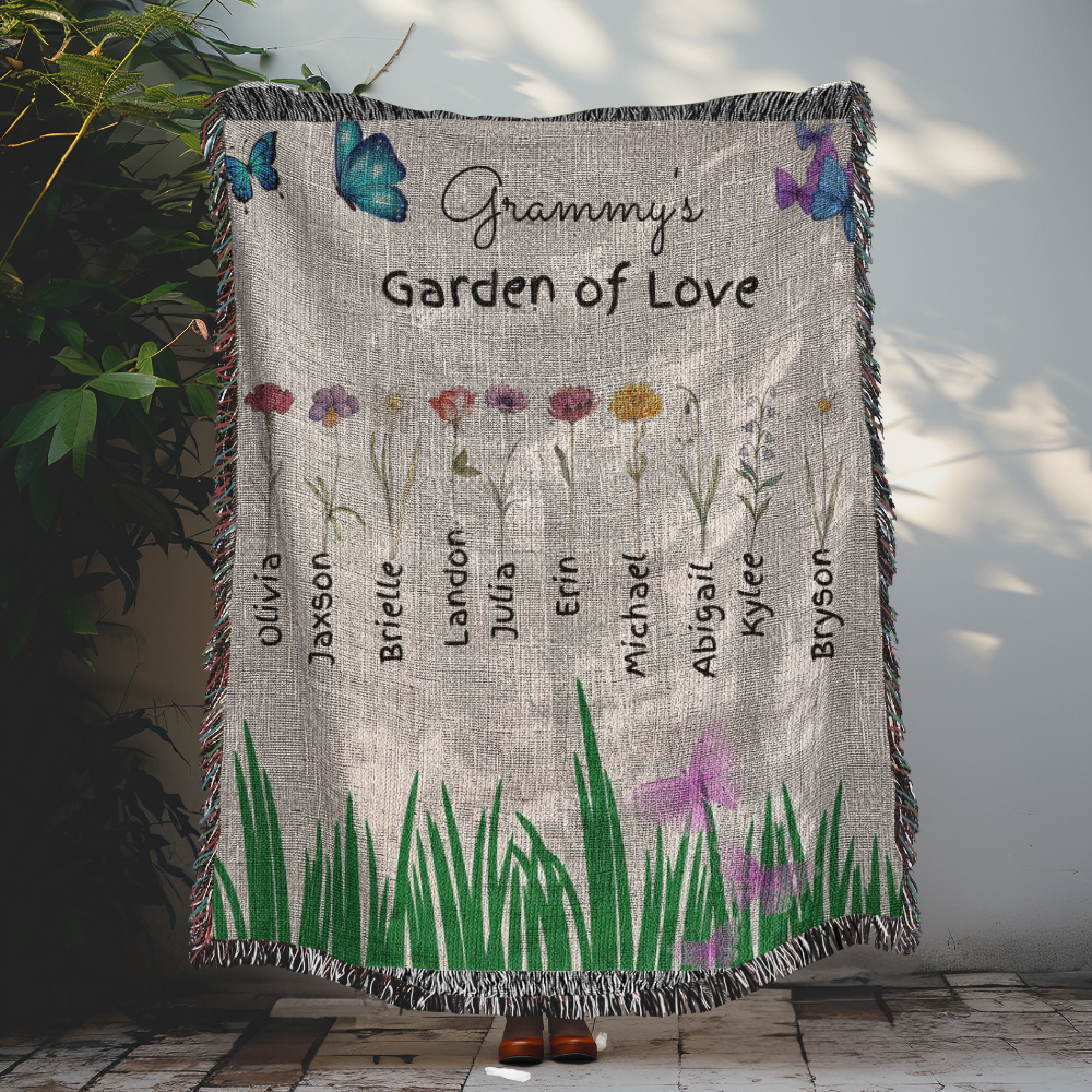 Grandma's Garden Heirloom Woven Blanket (Portrait)