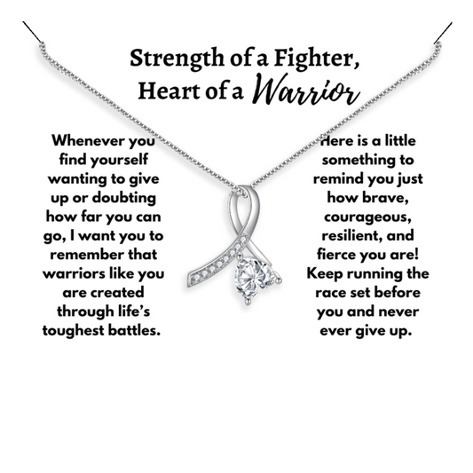 Heart of a Fighter, Strength of a Warrior Enchanting Ribbon Necklace