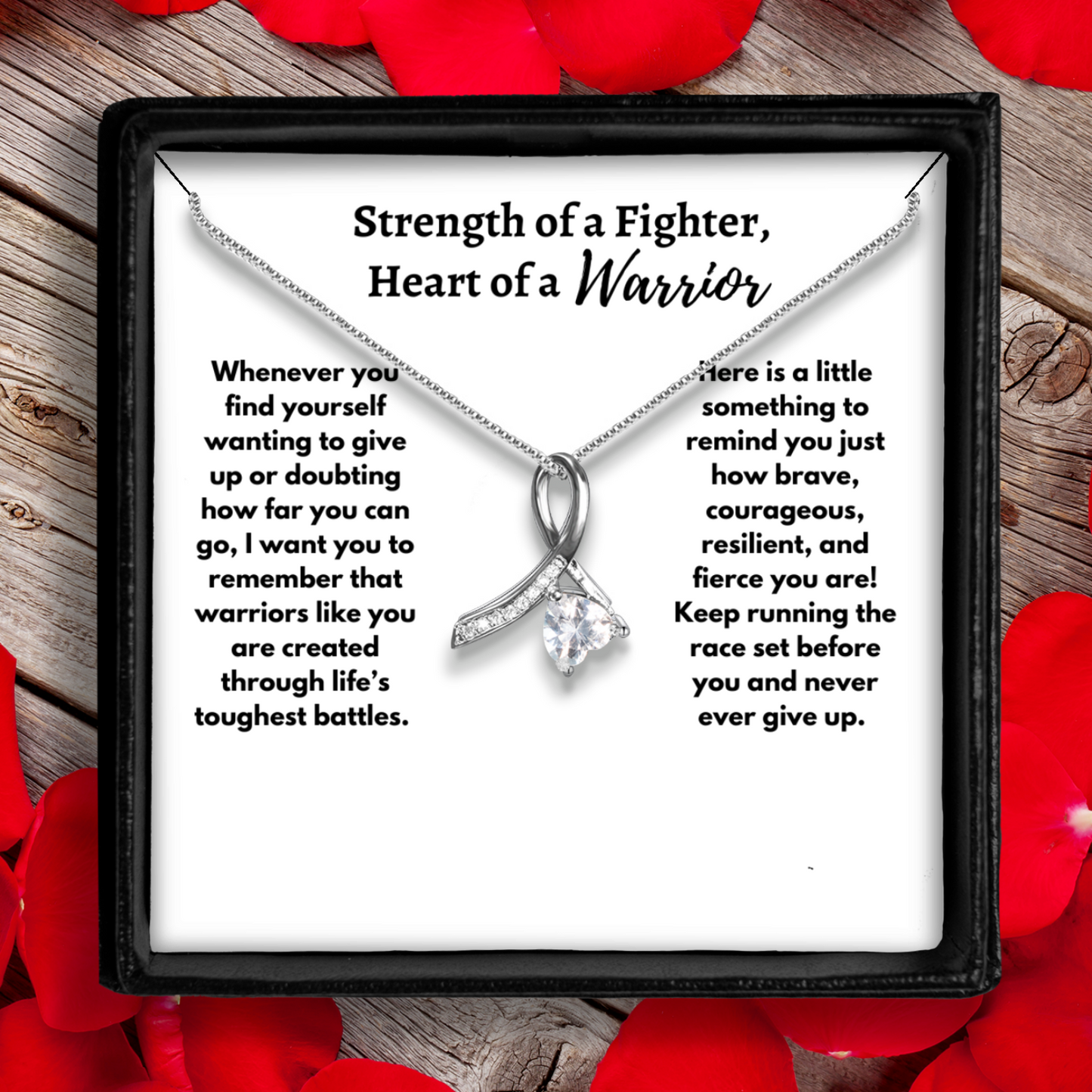 Heart of a Fighter, Strength of a Warrior Enchanting Ribbon Necklace