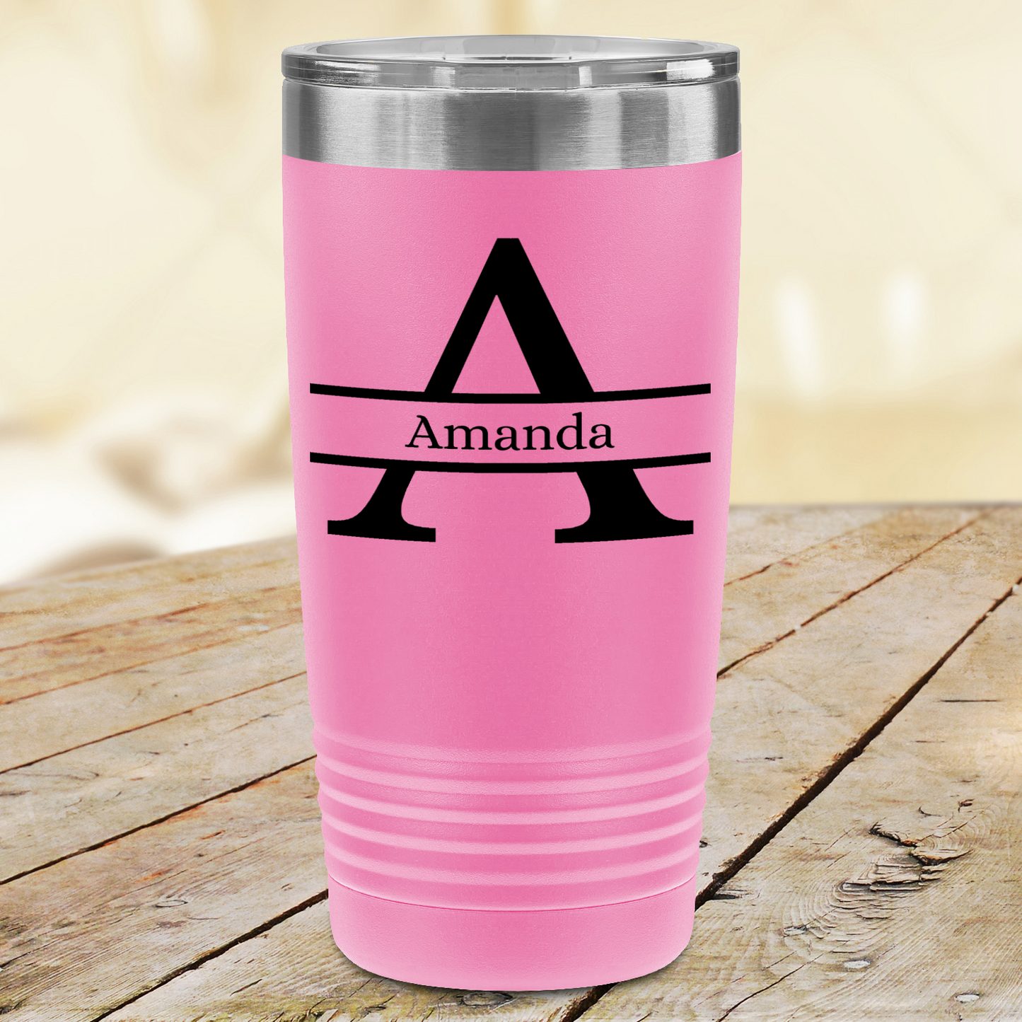 Gifts for her| Personalized 20oz Polar Camel Tumbler – Split Initial & Name Design