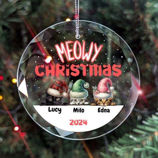 Christmas| Customizable "Meowy Christmas" Ornament 2.0 A