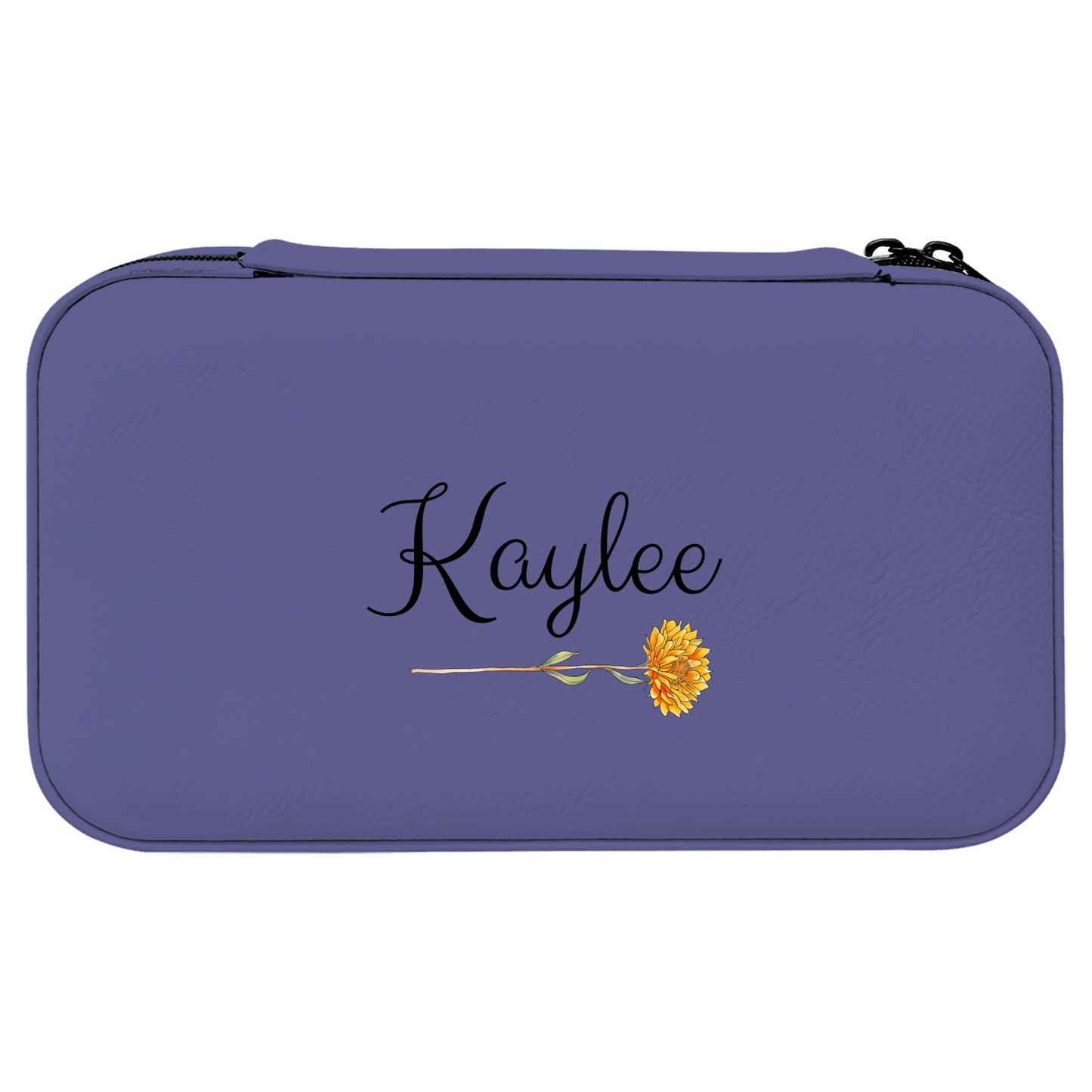 Personalized Birth Flower Jewelry Box – Custom Travel Organizer