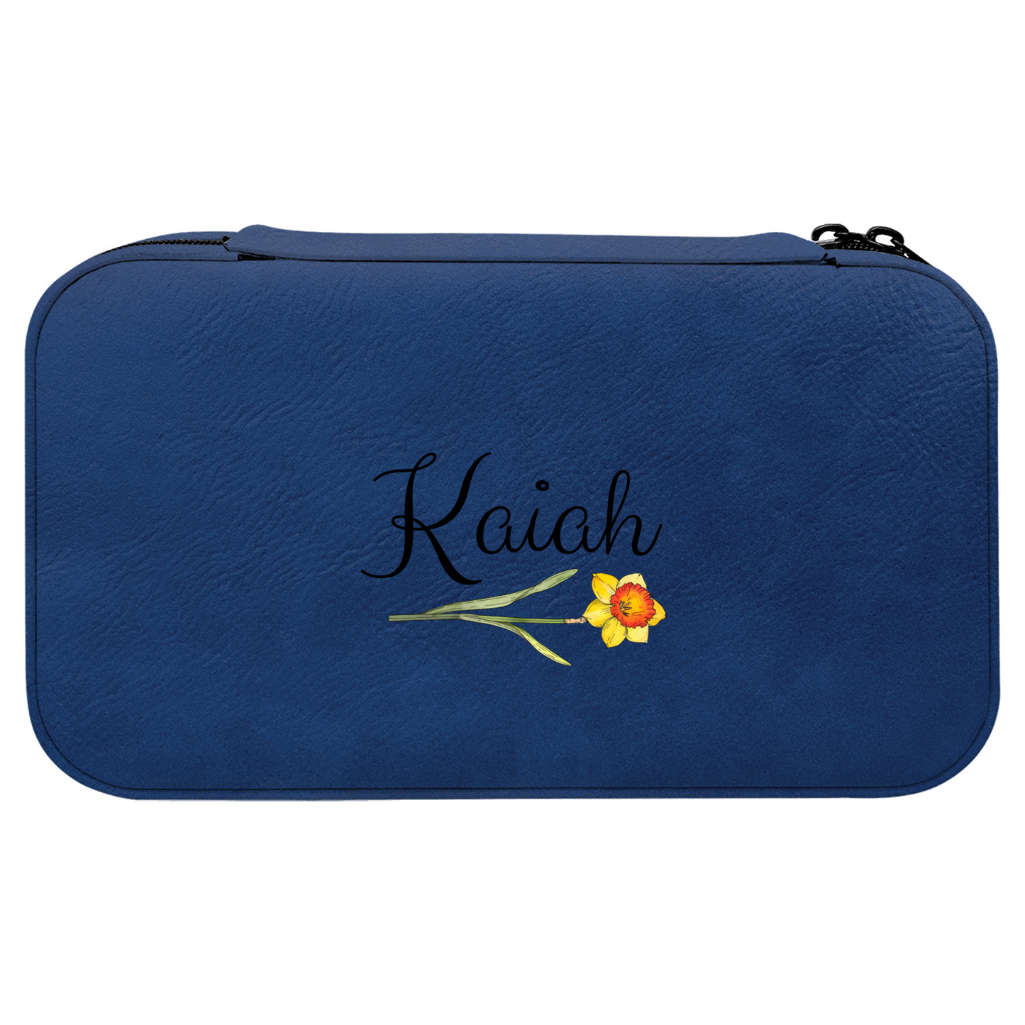 Personalized Birth Flower Jewelry Box – Custom Travel Organizer