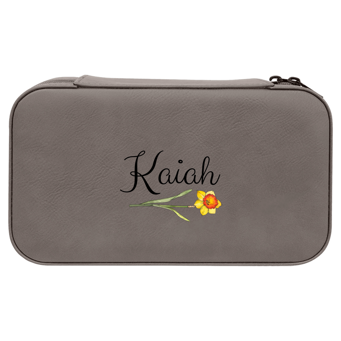 Personalized Birth Flower Jewelry Box – Custom Travel Organizer