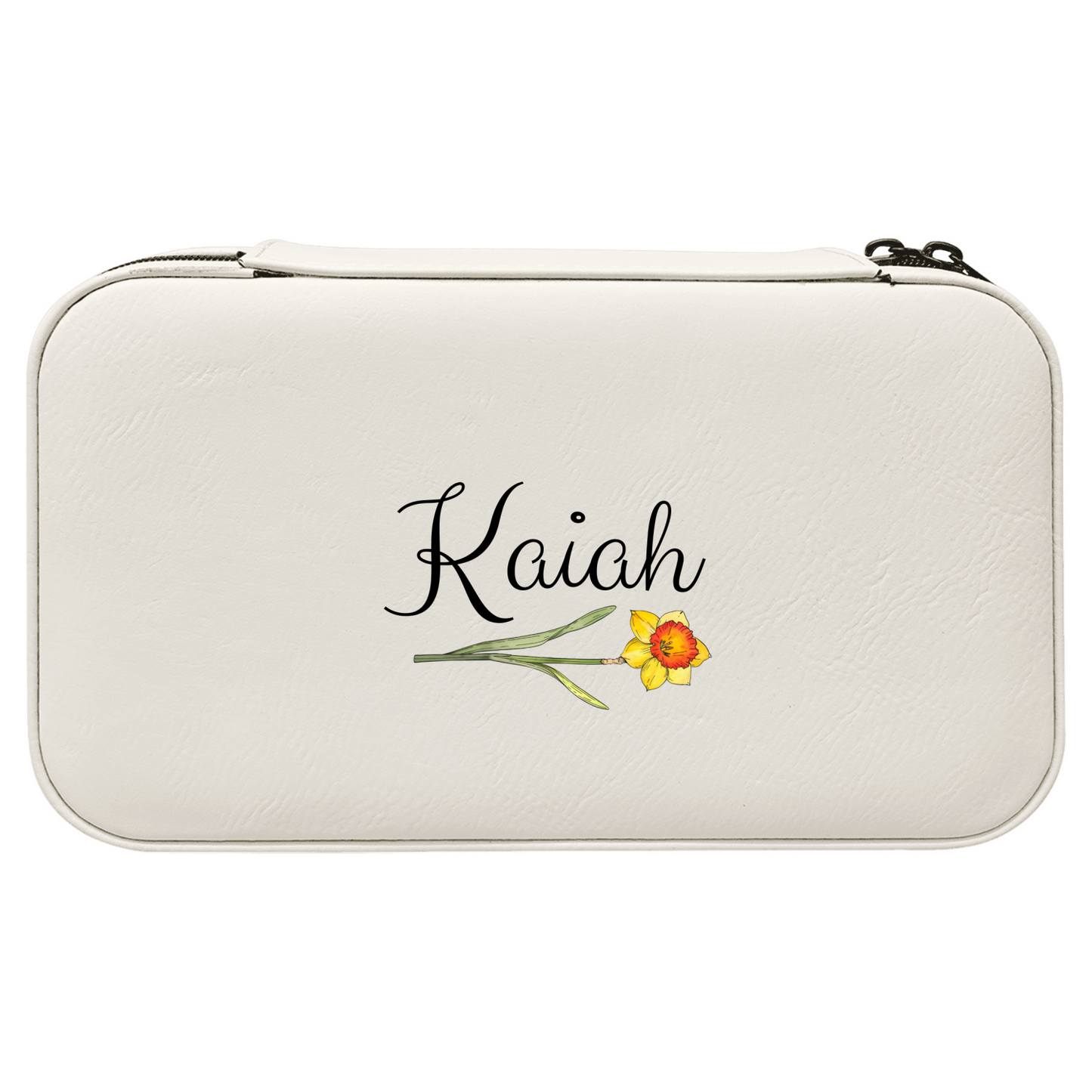 Personalized Birth Flower Jewelry Box – Custom Travel Organizer