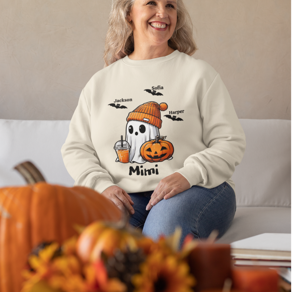 Get trendy with Personalized Fall/Halloween Ghost Top -  available at Good Gift Company. Grab yours for $24.95 today!