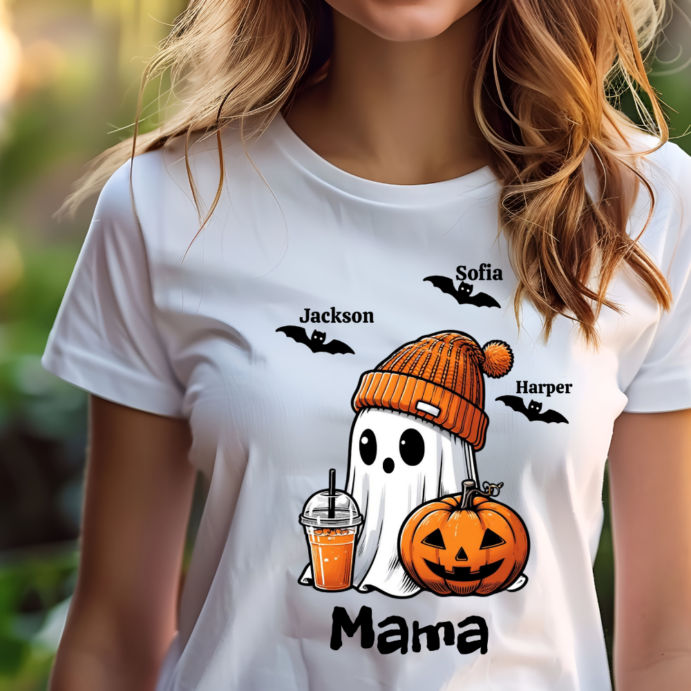 Get trendy with Personalized Fall/Halloween Ghost Top -  available at Good Gift Company. Grab yours for $24.95 today!