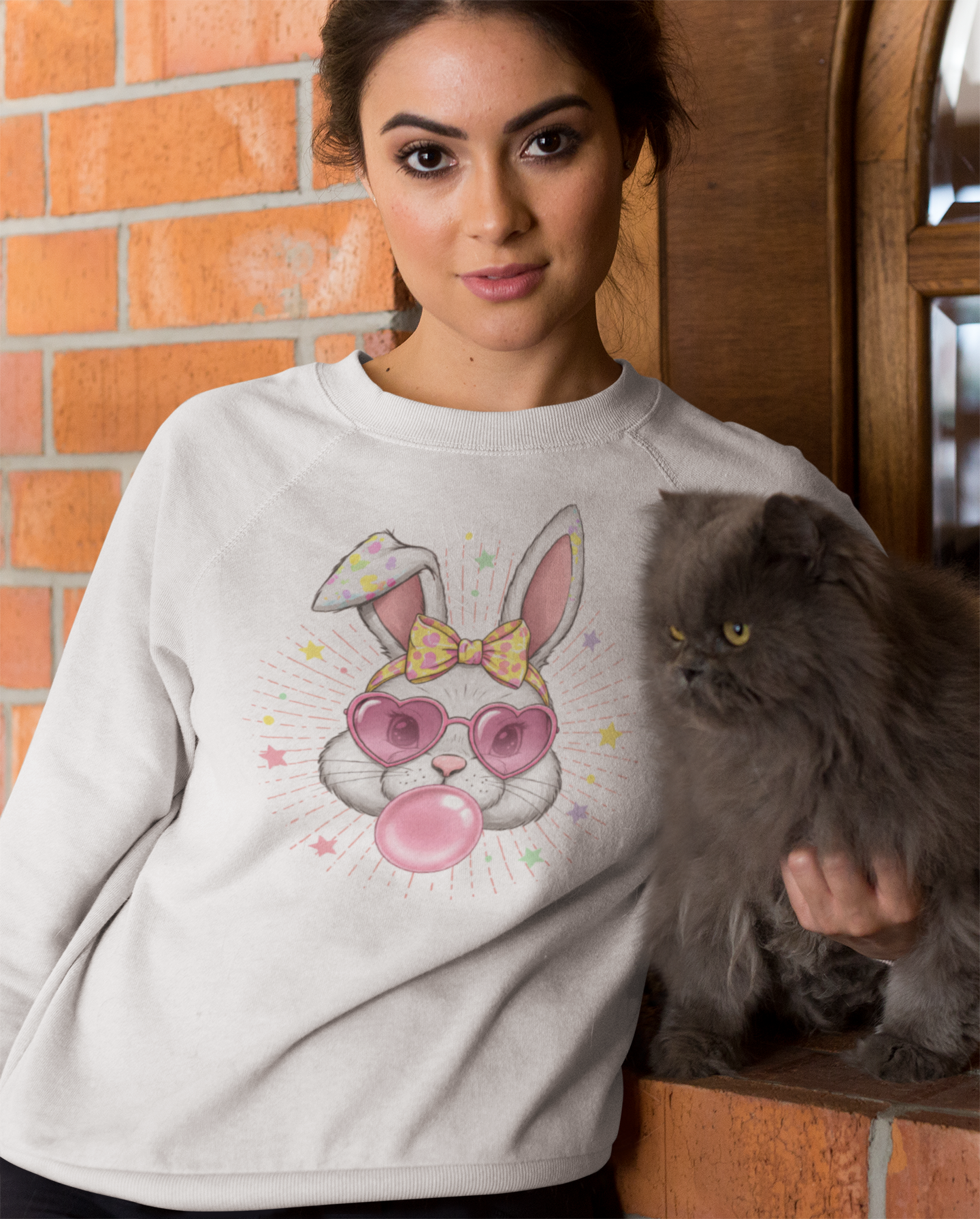 Coquette Bunny T-Shirt or Sweatshirt – Cute Easter Aesthetic