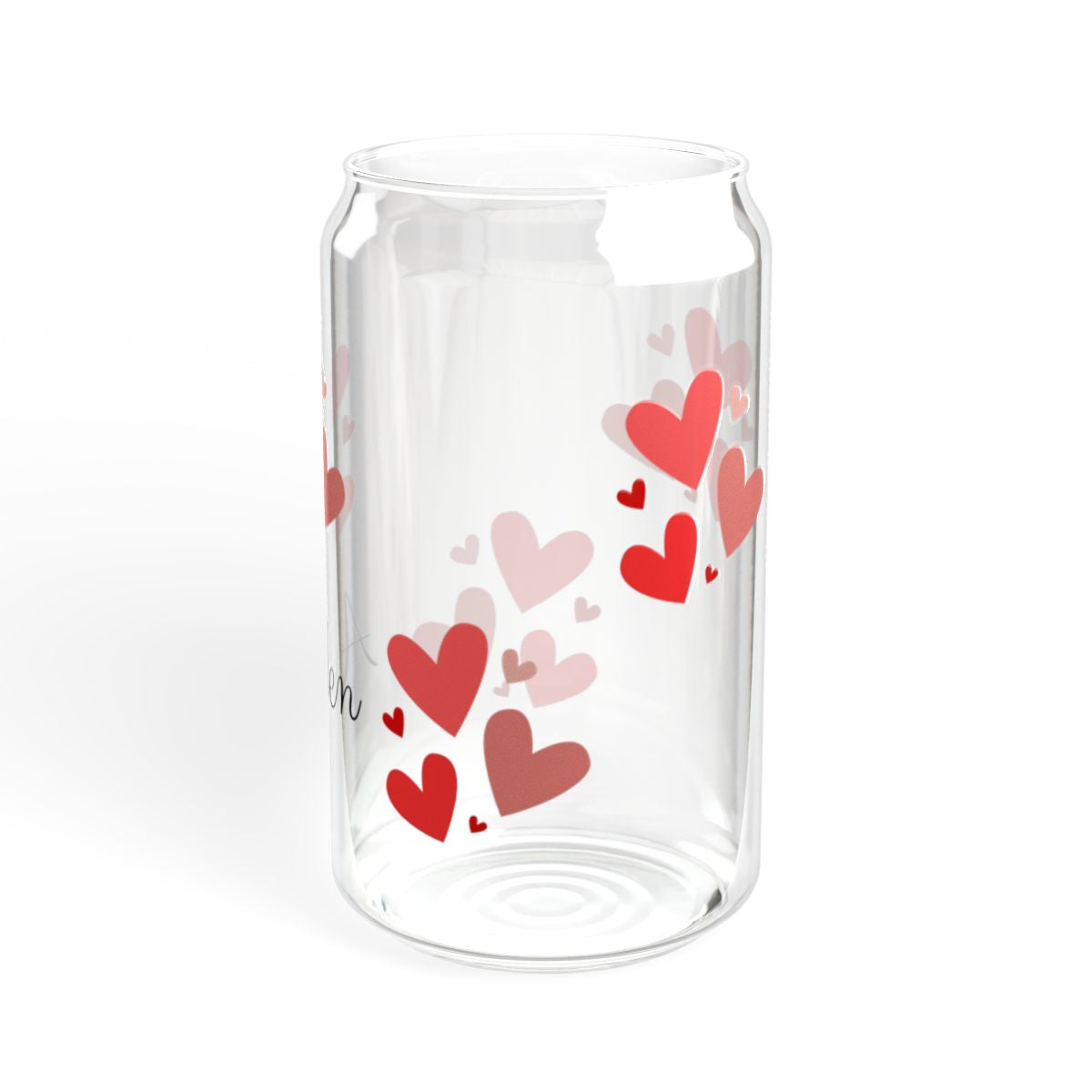 Personalized Valentine's Day Glass Tumbler – Stylish 16oz Sipper for Everyday Use 2.0