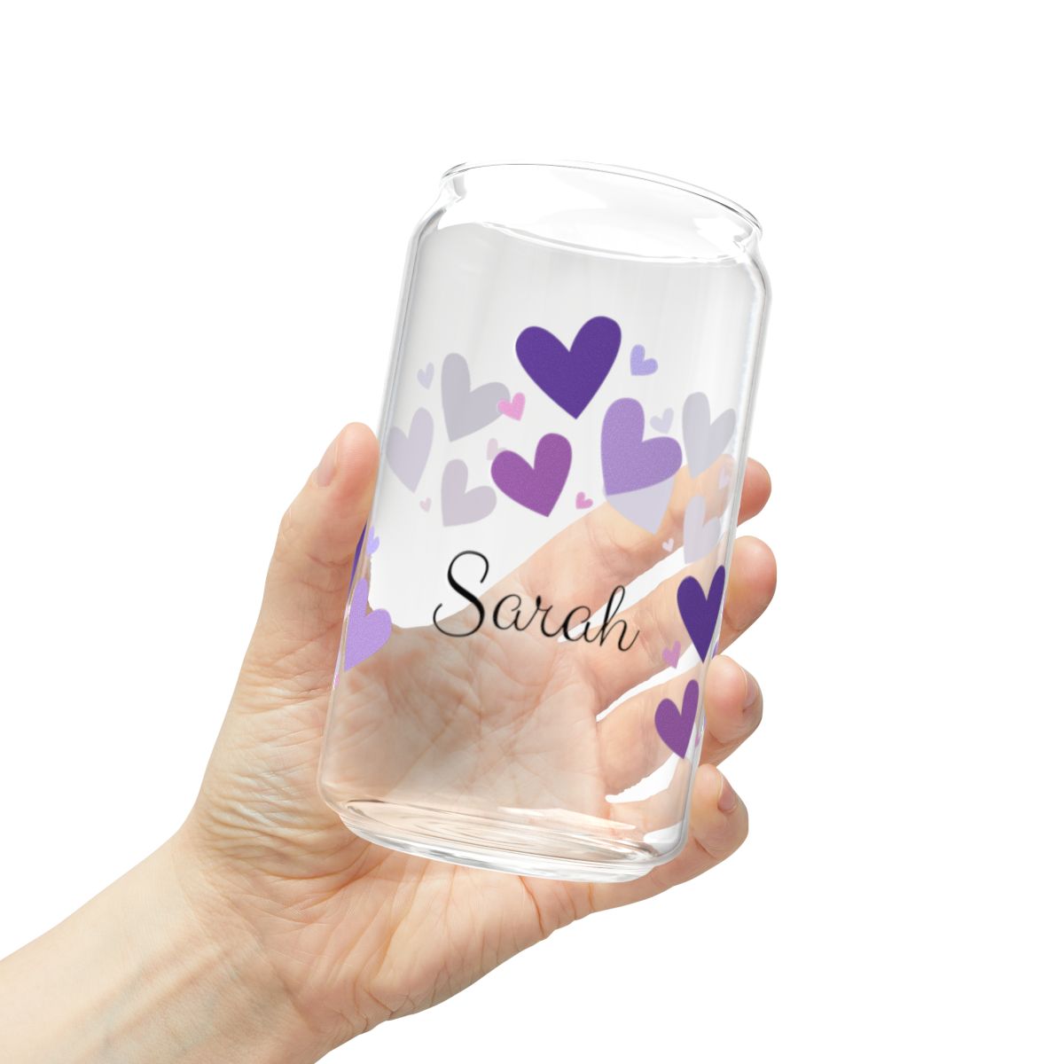 Personalized Valentine's Day Glass Tumbler – Stylish 16oz Sipper for Everyday Use 2.0