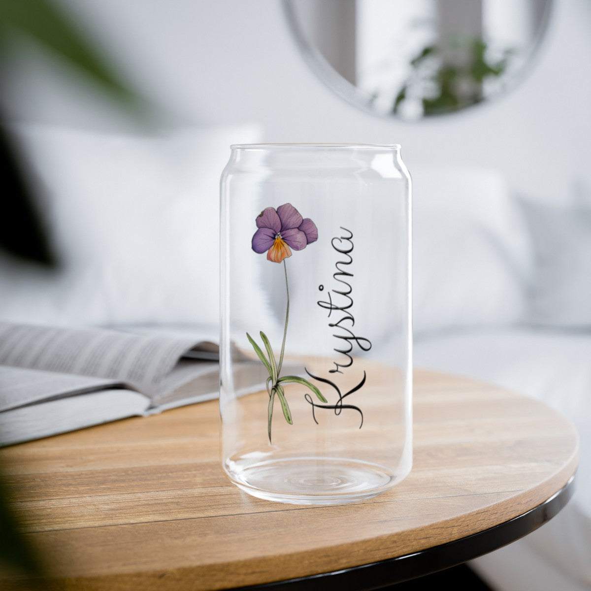 Get trendy with Personalized name and birth flower Sipper Glass, 16oz -  available at Good Gift Company. Grab yours for $23.98 today!