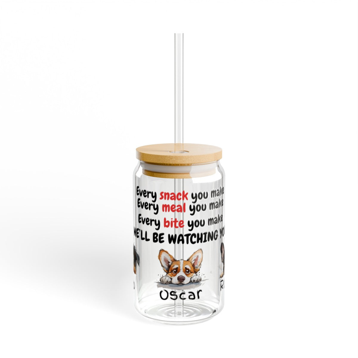 Get trendy with Customizable Peeking Dogs Sipper Glass, 16oz -  available at Good Gift Company. Grab yours for $28.02 today!