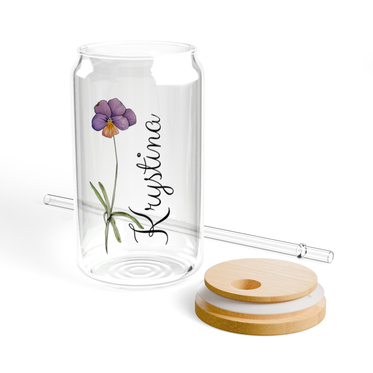 Get trendy with Personalized name and birth flower Sipper Glass, 16oz -  available at Good Gift Company. Grab yours for $23.98 today!