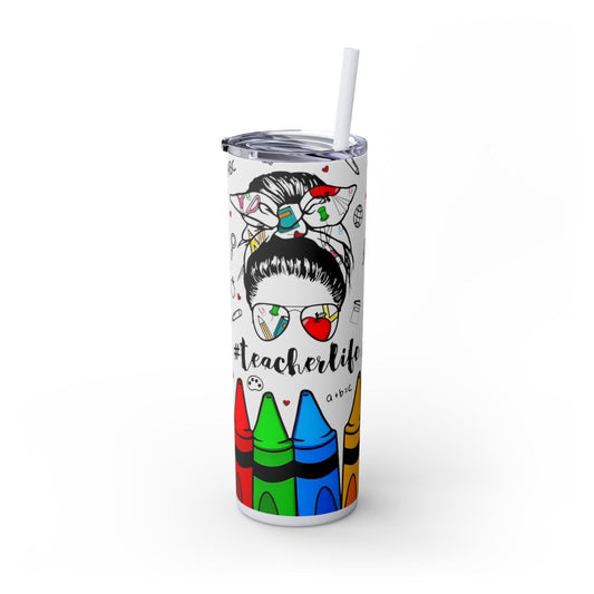 Get trendy with Teacher Life Skinny Tumbler with Straw, 20oz -  available at Good Gift Company. Grab yours for $24.99 today!