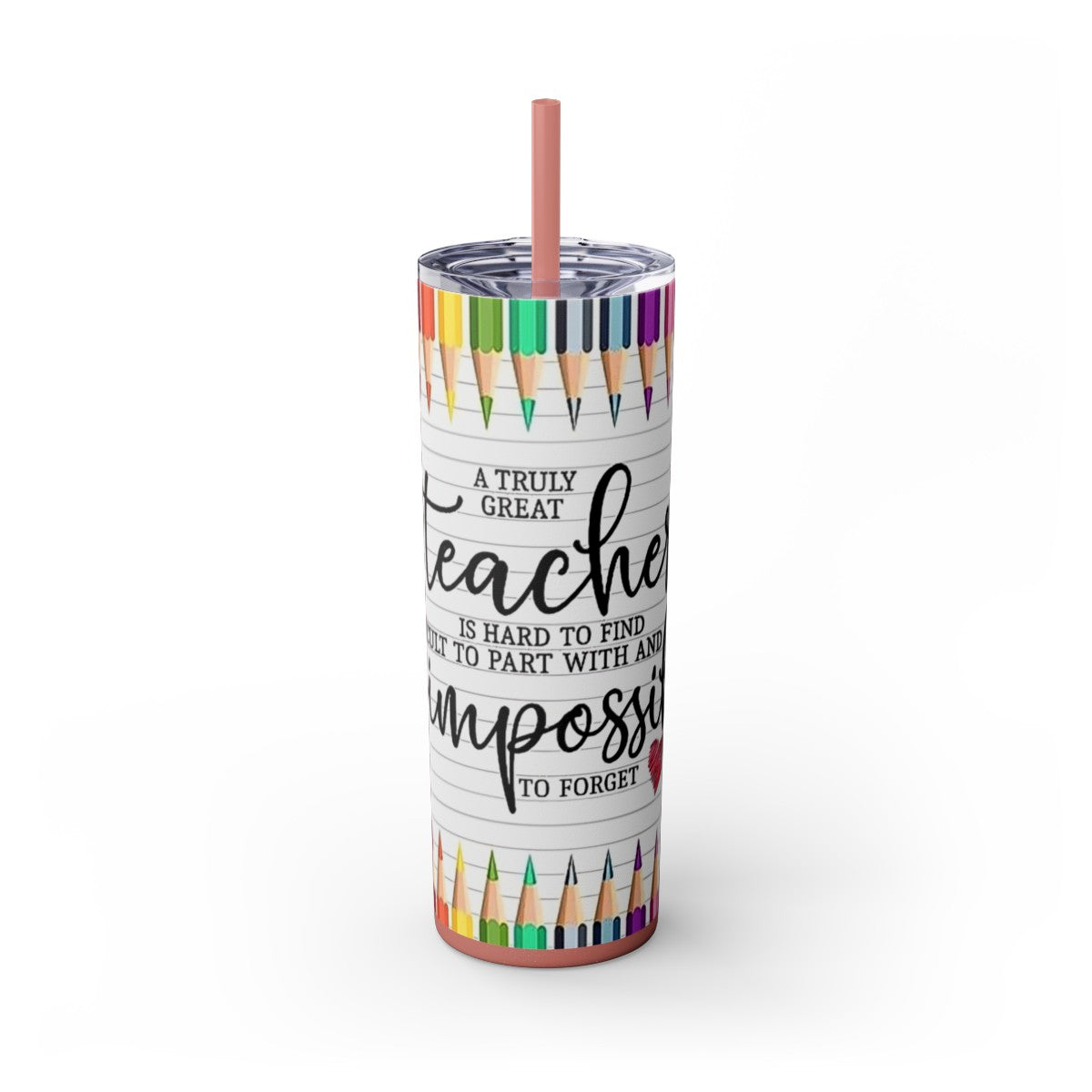 Get trendy with A Truly Great Teacher Skinny Tumbler with Straw, 20oz -  available at Good Gift Company. Grab yours for $24.99 today!
