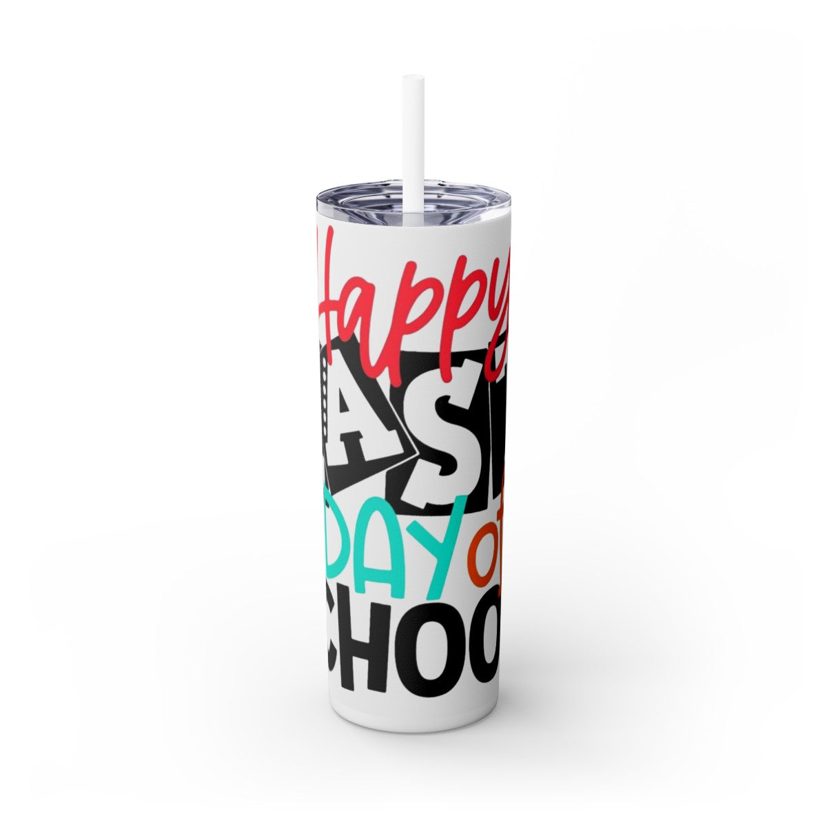 Get trendy with Happy Last Day of School Skinny Tumbler with Straw, 20oz -  available at Good Gift Company. Grab yours for $24.99 today!