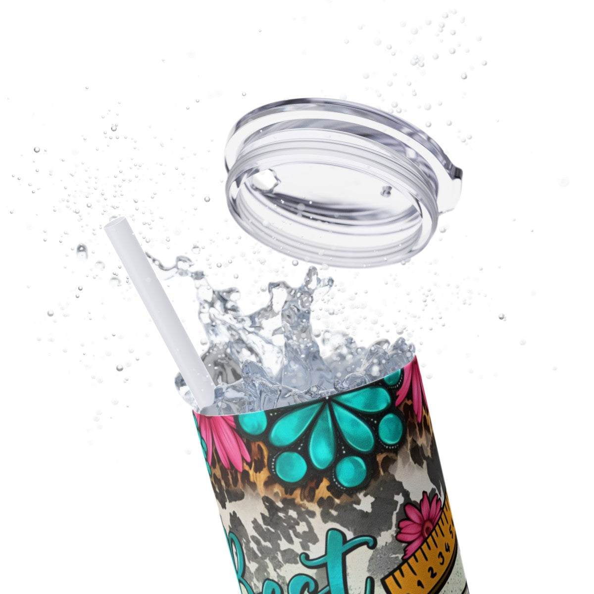 Get trendy with Best Teacher Ever Skinny Tumbler with Straw, 20oz -  available at Good Gift Company. Grab yours for $44.20 today!