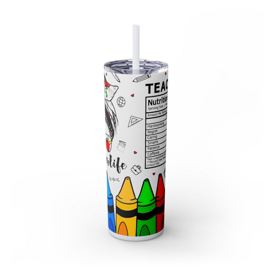 Get trendy with Teacher Life Skinny Tumbler with Straw, 20oz -  available at Good Gift Company. Grab yours for $28 today!