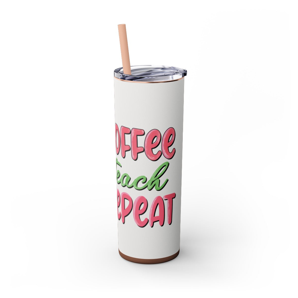 Get trendy with Coffee Teach Repeat Skinny Tumbler with Straw, 20oz -  available at Good Gift Company. Grab yours for $44.20 today!