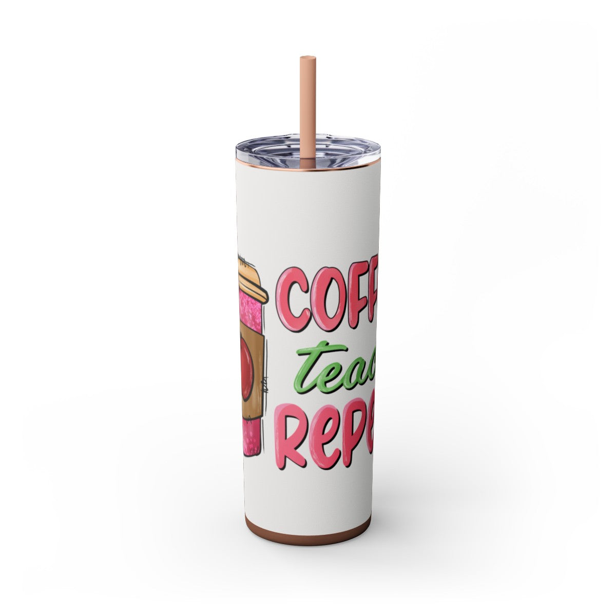 Get trendy with Coffee Teach Repeat Skinny Tumbler with Straw, 20oz -  available at Good Gift Company. Grab yours for $44.20 today!