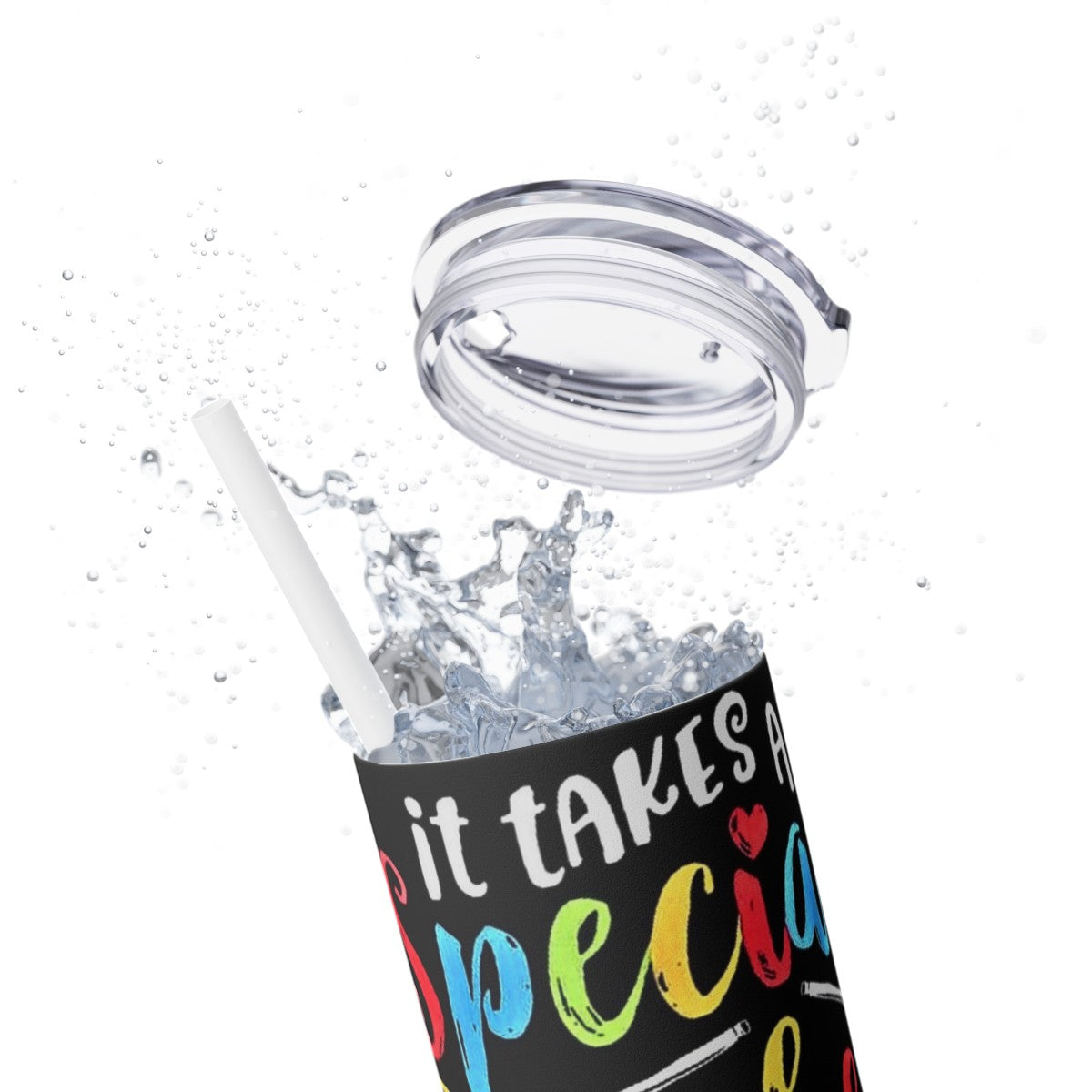Get trendy with It Takes A Special Teacher Skinny Tumbler with Straw, 20oz -  available at Good Gift Company. Grab yours for $44.20 today!