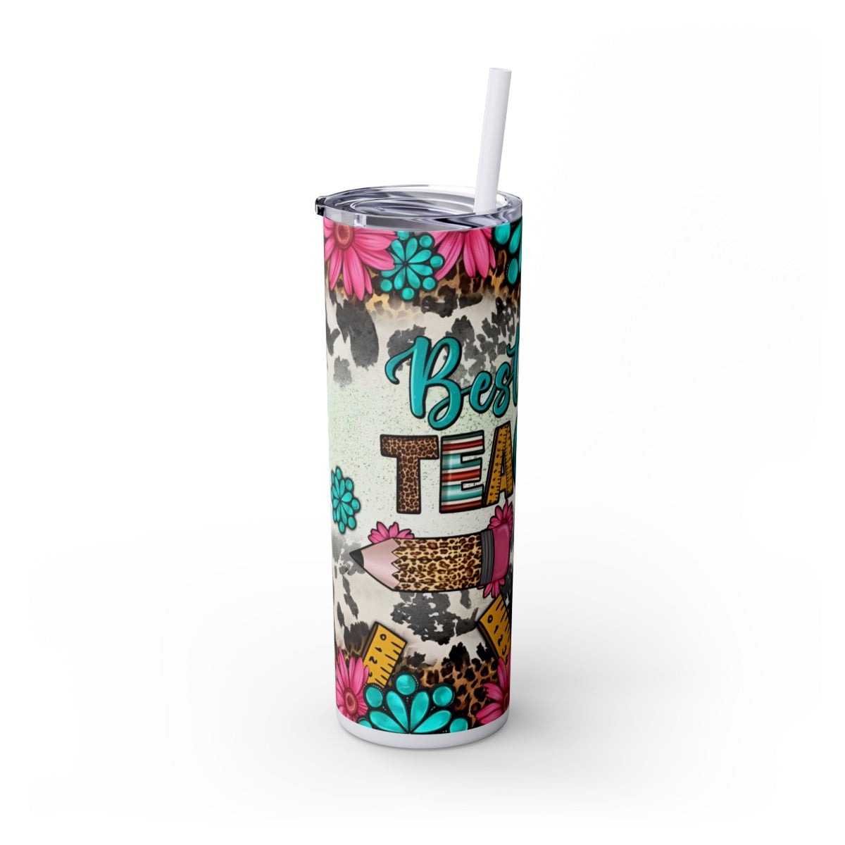 Get trendy with Best Teacher Ever Skinny Tumbler with Straw, 20oz -  available at Good Gift Company. Grab yours for $44.20 today!