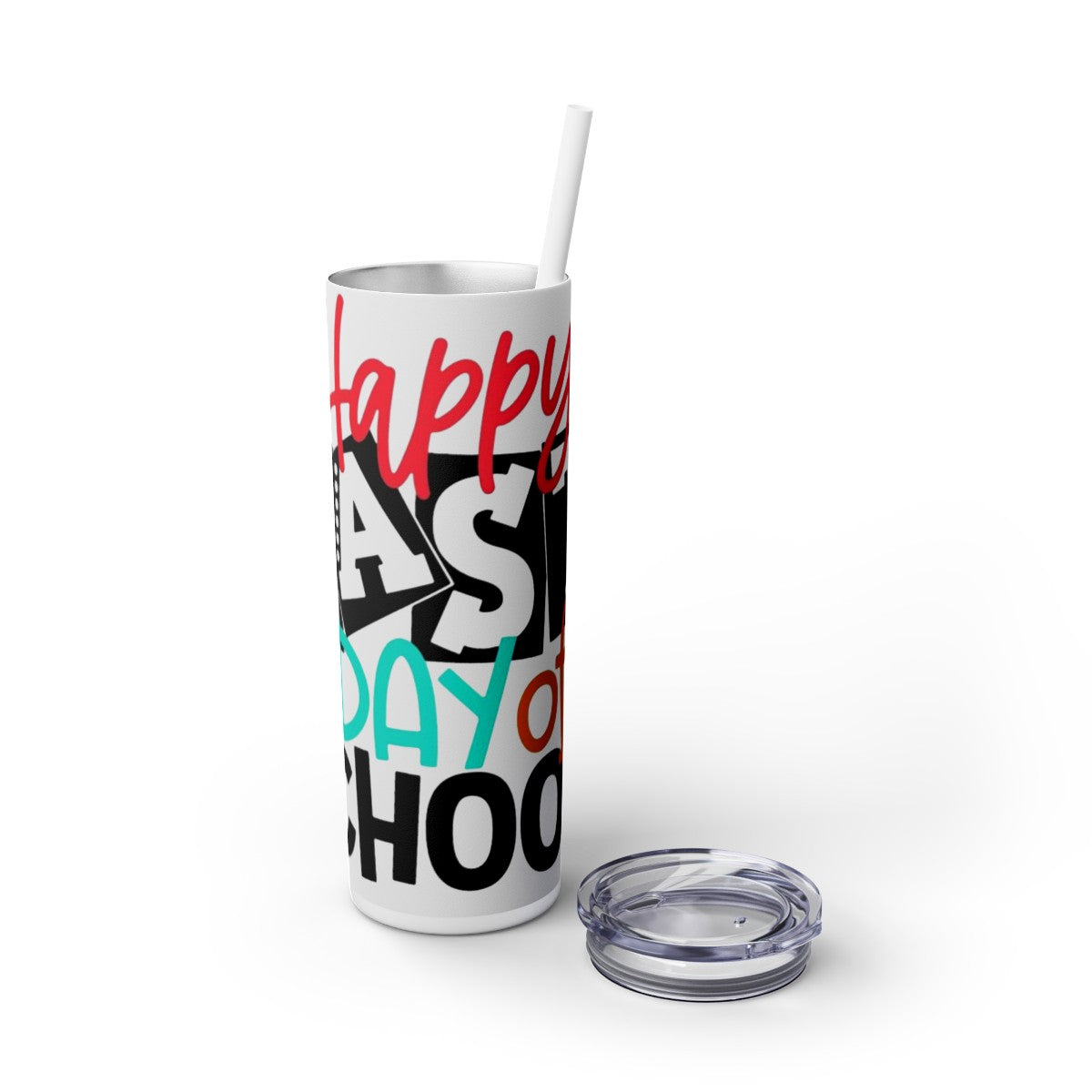 Get trendy with Happy Last Day of School Skinny Tumbler with Straw, 20oz -  available at Good Gift Company. Grab yours for $44.20 today!