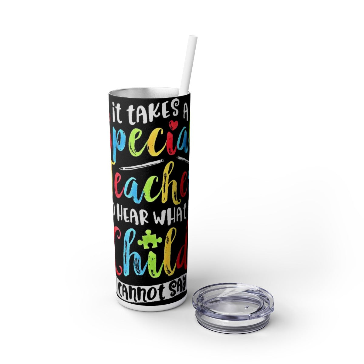 Get trendy with It Takes A Special Teacher Skinny Tumbler with Straw, 20oz -  available at Good Gift Company. Grab yours for $44.20 today!