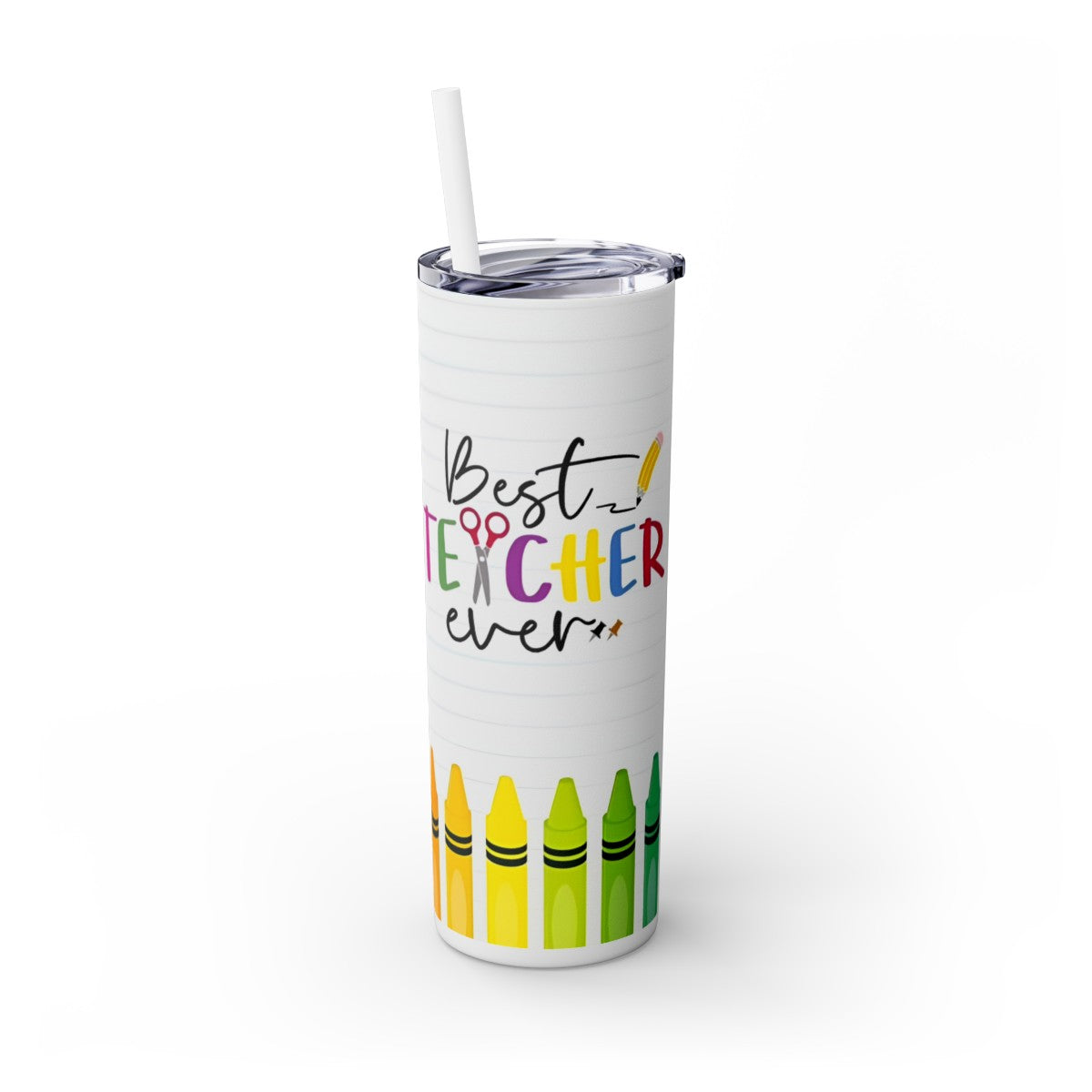 Get trendy with Best Teacher Ever Skinny Tumbler with Straw, 20oz -  available at Good Gift Company. Grab yours for $44.20 today!