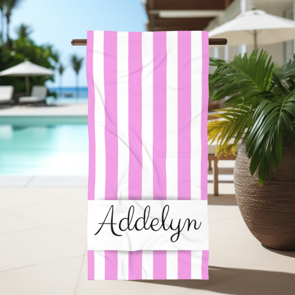 Get trendy with Personalized Striped Beach Towel – Perfect Bridesmaid Gift for Destination Bachelorette Parties -  available at Good Gift Company. Grab yours for $32.99 today!