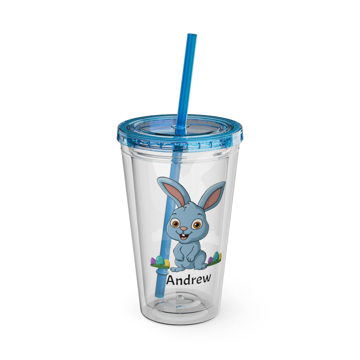 Custom Blue Easter cup featuring a cute bunny and child’s name, available in multiple colors- color Variant