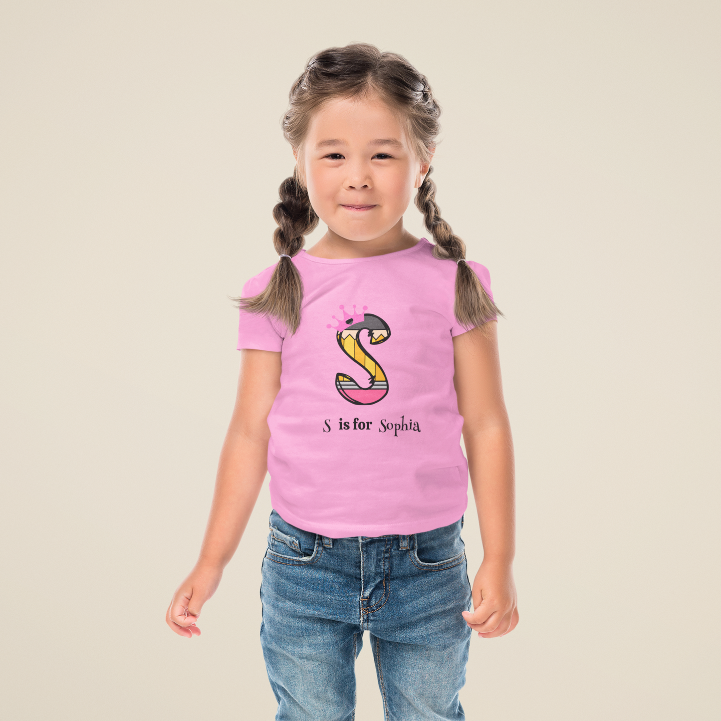 Get trendy with Personalized First Day of School T-Shirt - Custom Pencil Initial Design -  available at Good Gift Company. Grab yours for $11.50 today!