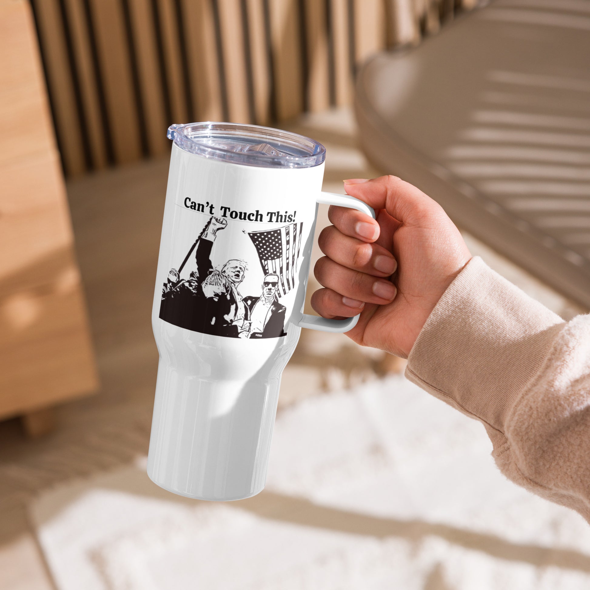 Get trendy with Stay Hydrated with the 20oz Trump Fist Travel Tumbler – Ultimate Durability and Style -  available at Good Gift Company. Grab yours for $26.99 today!