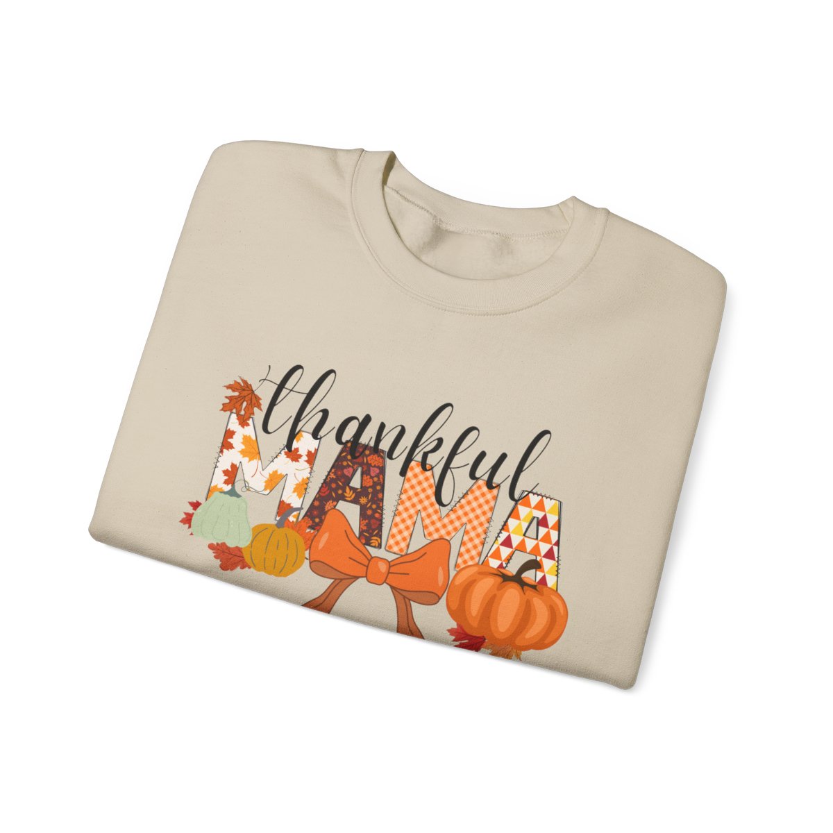 Fall| Thankful Mama Sweatshirt:  Personalized Heart on Sleeve Version