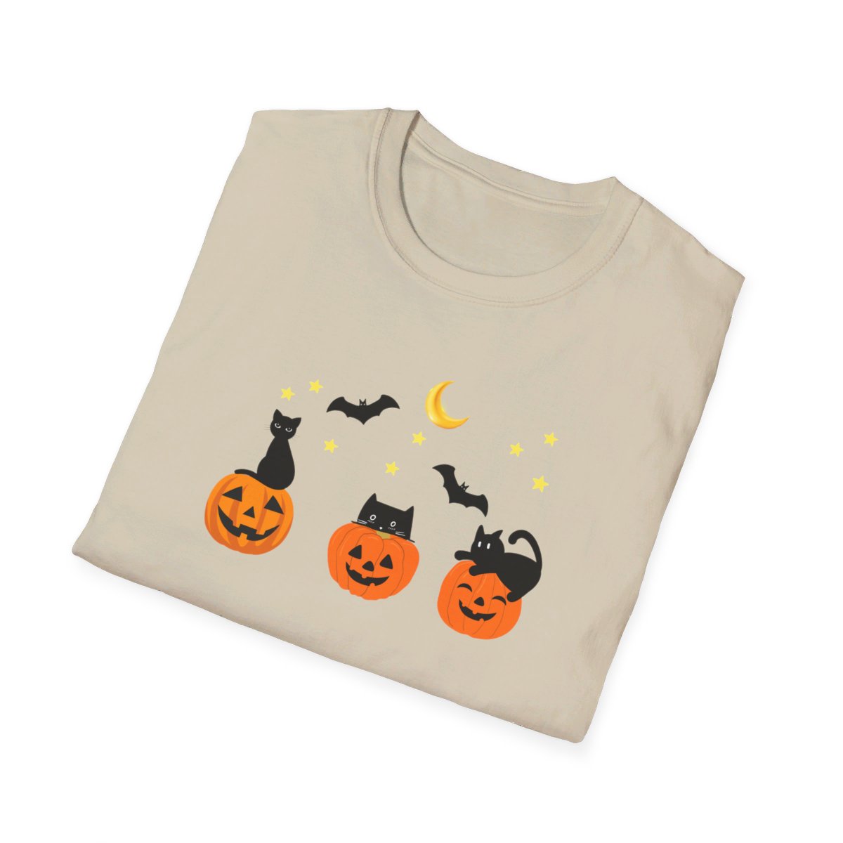 Get trendy with Cute Halloween T-Shirt with 3 Jack-O-Lanterns and Black Cats - Perfect for Spooky Season! -  available at Good Gift Company. Grab yours for $19.99 today!