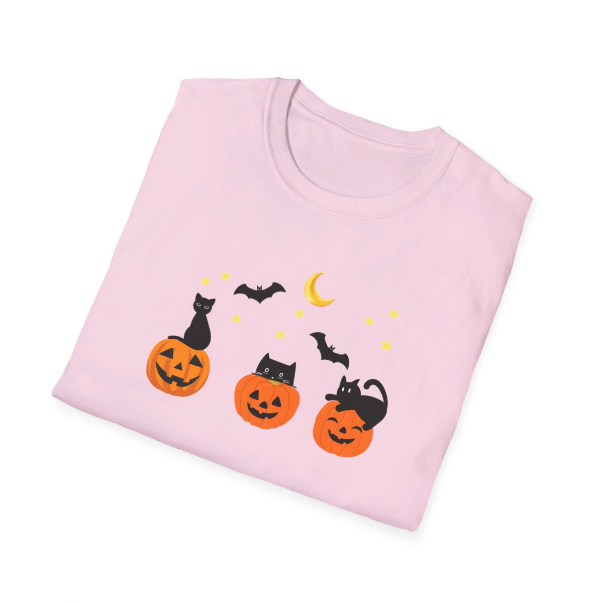 Get trendy with Cute Halloween T-Shirt with 3 Jack-O-Lanterns and Black Cats - Perfect for Spooky Season! -  available at Good Gift Company. Grab yours for $19.99 today!