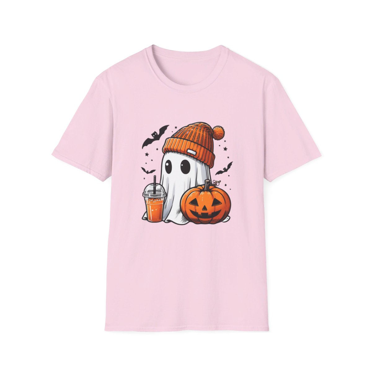 Get trendy with Cute Orange Beanie Ghost Drinking Festive Coffee Shop drink T-Shirt – Spooky and Adorable Specialty Drink Lover Tee -  available at Good Gift Company. Grab yours for $19.99 today!